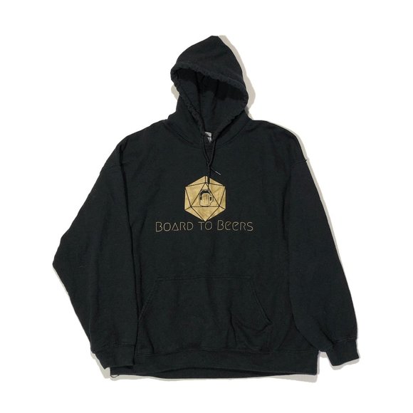 Gildan Mens XL Black Gold-Graphic Long Sleeve Heavy Blend Hooded Sweatshirt - Picture 1 of 5